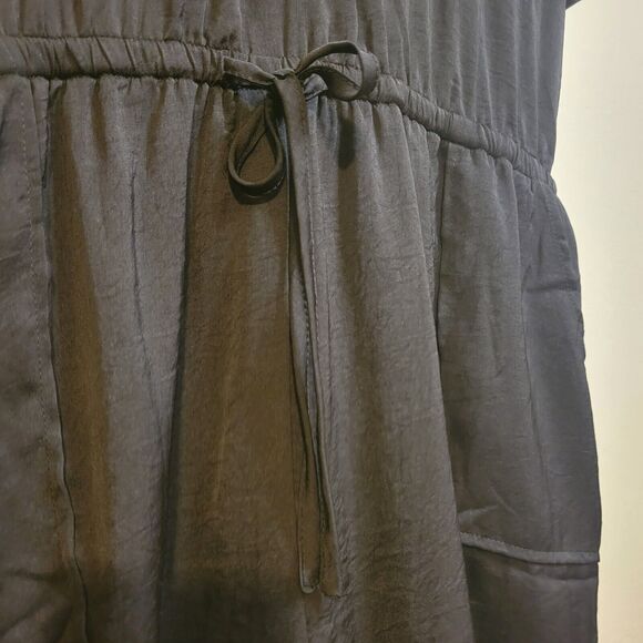 Promesa Jumpsuit Romper Short Sleeve Black Satin XL - Picture 4 of 12